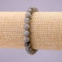 Armband aus natürlichem Labradorit, glatte Kugel, Durchmesser ca. 8 mm, auf elastischem Band, Länge 18 cm
