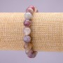 Armband aus rosa Turmalin, glatte Kugel, Durchmesser ca. 10 mm, auf elastischer Schnur, Länge 18 cm