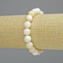 Armband aus weißem Perlmutt „Weißer Balamut“, glatte Kugel, Durchmesser ca. 10 mm, Länge 18 cm (Stretch)