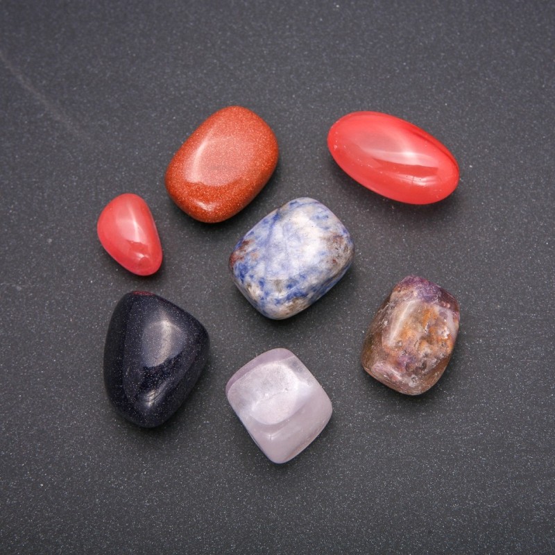 Naturstein-Assortiment, polierte Steine, 18×22 mm (±) Verpackung 100 g