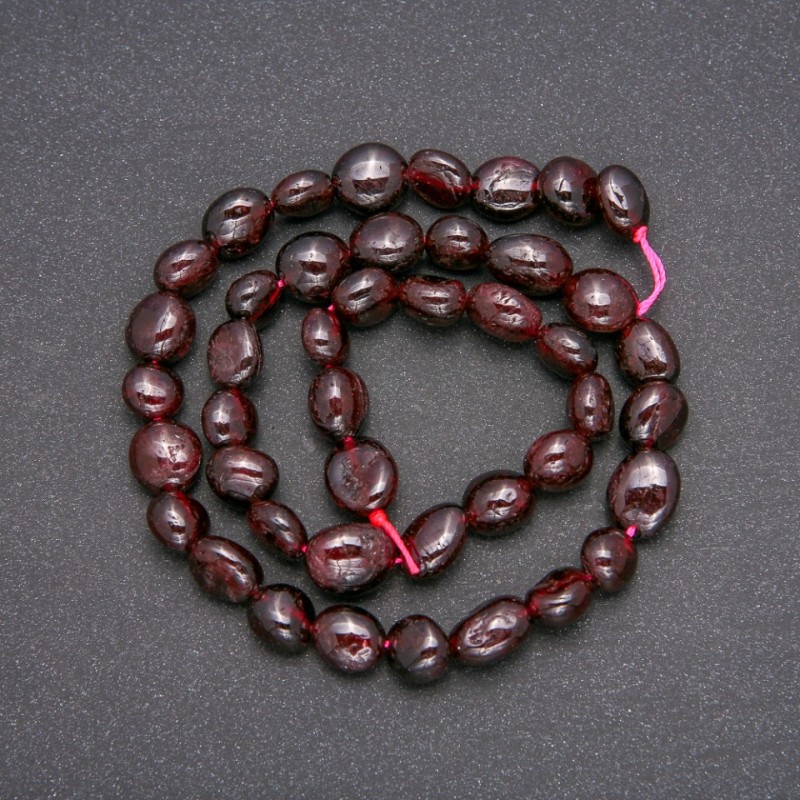 Granat-Natursteinperlen, facettierte Rondellen, Durchmesser ca. 9 x 10 mm, Länge ca. 40 cm