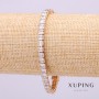 Xuping-Armband mit weißen Steinen, 5 mm Dicke, 18 cm Länge, Vergoldung
