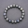Armband aus natürlichem Labradorit auf elastischem Band, glatte Kugeln, Durchmesser ca. 10 mm, Länge 18 cm