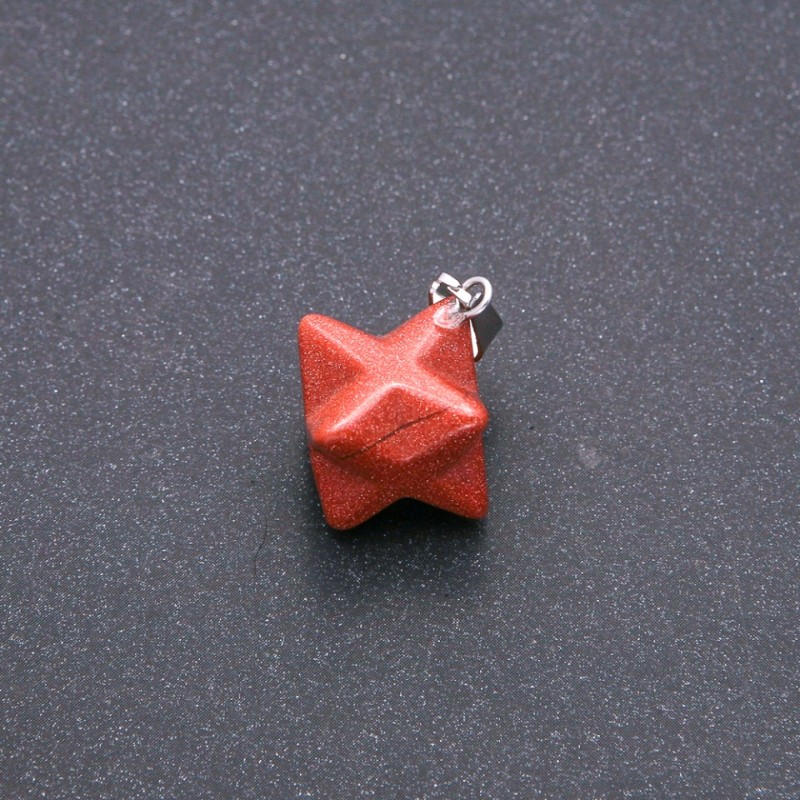 Anhänger Merkaba Aventurin „Goldener Sand“ 10 × 10 mm