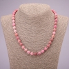 Kette aus Rhodonit, Naturstein, glatte Kugeln, Durchmesser ca. 8 mm, Länge 45 cm