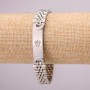 Herrenarmband aus Edelstahl mit Verschluss, Dicke 12 mm, Länge 21 cm, Silberfarbe