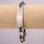 Metallarmband aus Edelstahl mit Verschluss, Dicke 12 mm, Länge 21 cm, silberfarbig