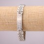 Metallarmband aus Edelstahl mit Verschluss, Dicke 12 mm, Länge 21 cm, Farbe Silber