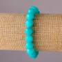 Aquamarin-Armband auf Elastikband, glatte Kugel, Durchmesser 10 mm, Umfang 18 cm