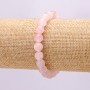 Elastisches Armband aus natürlichem Rosenquarz, glatte Kugeln, Durchmesser 10 mm+