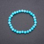 Armband aus Aquamarin, elastisches Band, glatte Kugeln Ø6 mm, Umfang 18 cm
