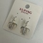 Ohrringe Xuping mit weißen Strasssteinen 2x20 mm Rhodium, Vergoldung 18k