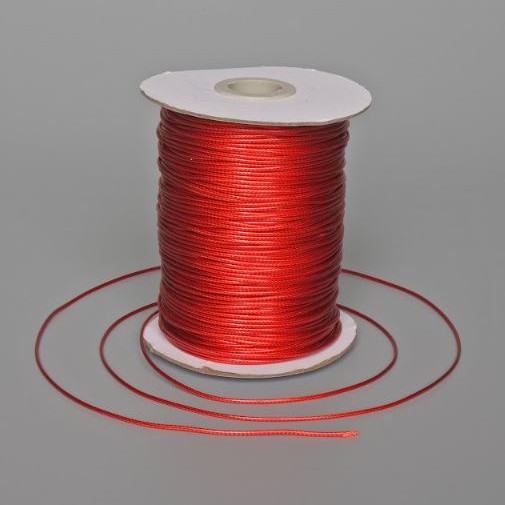 Schmuckzubehör Schnur, rot gewachst, Durchmesser 1,2 mm, Bobine, Länge 150 m