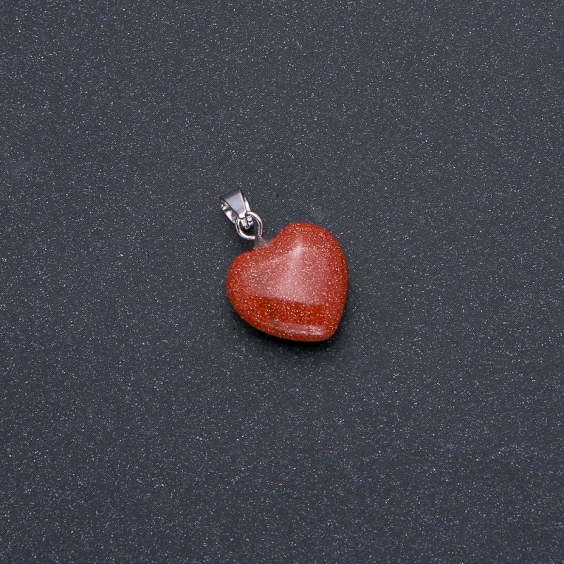Anhänger Herz Naturstein Aventurin „Goldener Sand“ 14×14×22 mm (+-)