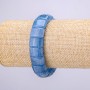Armband aus elastischem Band mit Aquamarin-Perlen, Durchmesser der Steine 15 × 12 mm, Umfang ca. 18 cm (+-)