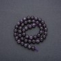 Perlen aus natürlichem Amethyst auf einer Schnur, glatte Kugeln, Durchmesser 8,5 mm, Länge ca. 39 cm