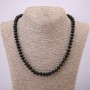 Kette aus künstlichem Schungit – glatte Rondellen, Durchmesser ca. 8×5 mm, Länge ca. 45 mm