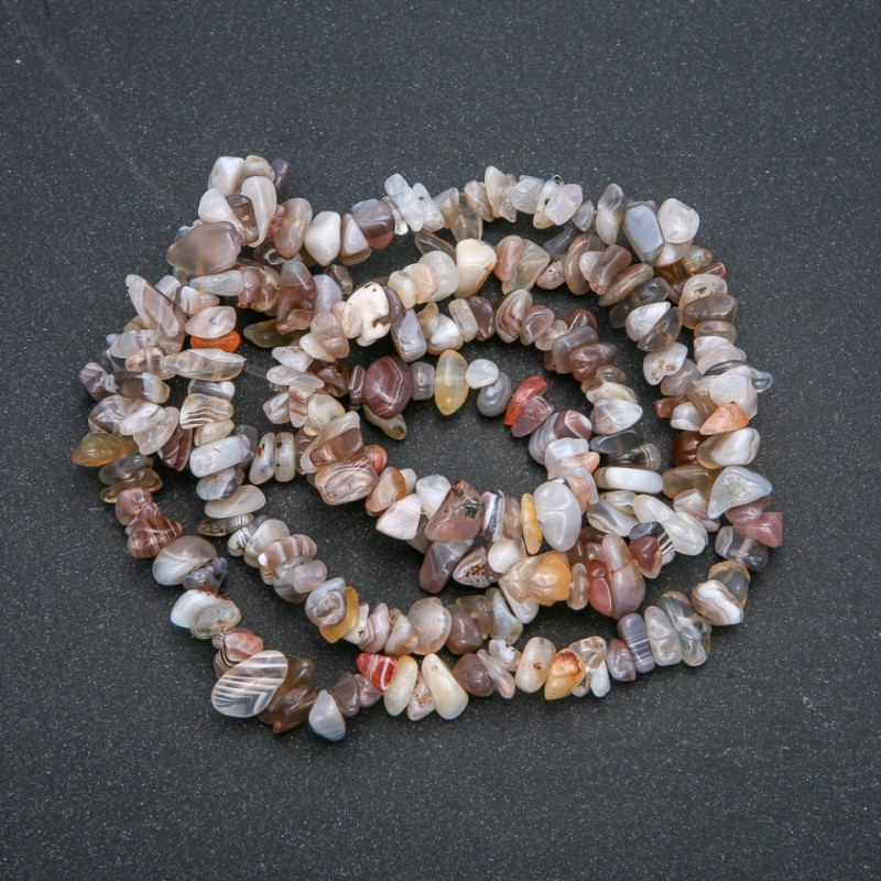 Botswana-Achat-Chips-Faden, Durchmesser 8 × 4 mm, Länge 84 cm +