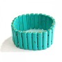 Armband auf Gummiband, grüner Türkis mit Adern, längliche Steine 7 x 30 mm (+-)