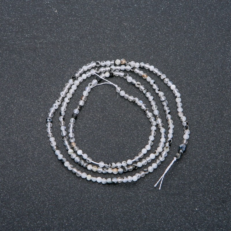 Faden aus natürlichem Adular mit granulierten Kugeln, Durchmesser ca. 2 mm, Länge 40 cm +