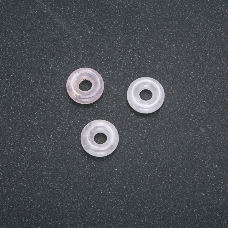 Pandora-Perle aus Rosenquarz Naturstein 15x4 mm, Lochdurchmesser 5 mm+