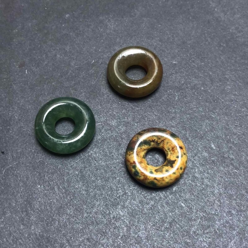 Pandora-Perle aus grünem Jaspis 15×4 mm, Lochdurchmesser 5 mm
