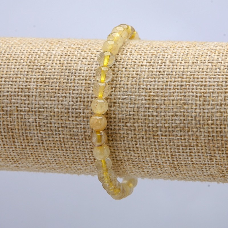 Armband aus Rutilquarz, glatte Kugeln, Durchmesser 6 mm, Umfang ca. 18 cm