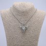 Anhänger »Ziegenkopfschädel« 47 × 38 mm an einer Kette, Länge 70 cm silberfarbenes Metall