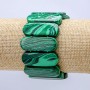 Elastikarmband aus Malachit (gepresst), glatte Glieder 35×13 mm+
