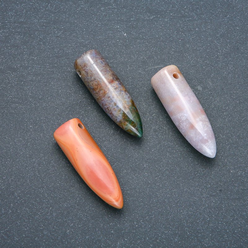 Kugelanhänger Pendel aus Jasper-Mischung 13x40 mm (+-), ohne Öse