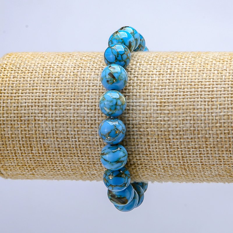 Armband aus Imperialjasper auf elastischem Band – glatte Kugeln, Ø 12 mm, Länge ca. 18 cm