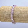 Elastisches Armband aus natürlichem Amethyst, facettierte Rondellen, Durchmesser 8×10 mm (±), Länge 18 cm
