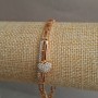 Armband Xuping Vergoldung 18K mit weißen Strasssteinen, Länge 17–19 cm, Dicke 4 mm +