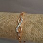 Armband Xuping – 18K-Vergoldung mit weißen Strasssteinen, Länge 17–19 cm, Dicke 3,7 mm +