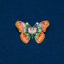 Brosche Schmetterling goldfarben mit Emaille und Strasssteinen
