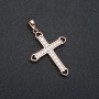 Anhänger Xuping Vergoldung 18K Kreuz mit weißen Strasssteinen, Durchmesser 37x25 mm +