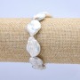 Armband aus elastischem Band mit Barockperlen, Durchmesser 22 × 15 mm, Länge 18 cm
