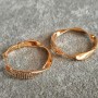 Xuping Ohrringe in Ringform, Vergoldung 18K, mit weißen Strasssteinen, Dicke 6 mm, Durchmesser 30 mm