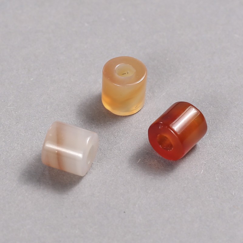 Pandora-Perle aus Karneol Naturstein 9 x 9 mm, Lochdurchmesser 3,5 mm +