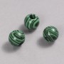 Pandora-Perle Malachit 14×12 mm, Lochdurchmesser 5,5 mm
