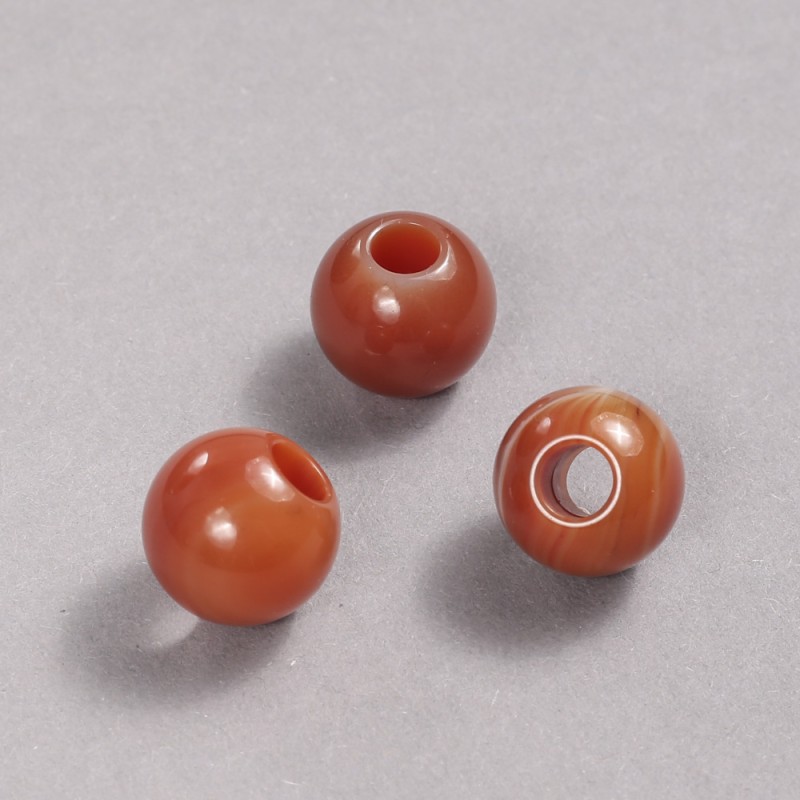 Pandora-Perle aus Karneol, Naturstein, 16 × 14 mm, Lochdurchmesser 5,5 mm