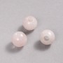 Pandora-Perle aus Rosenquarz-Naturstein 16x14 mm + -, Lochdurchmesser ca. 5,5 mm +