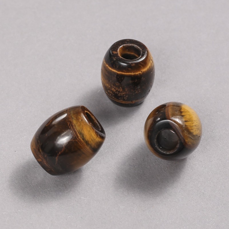 Pandora-Perle aus Naturstein Tigerauge 16,5 × 15,5 mm + -, Lochdurchmesser ca. 5,5 mm +