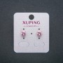 Ohrstecker Herz Xuping – Kugel-Ohrringe, 18K-Vergoldung, rosa Kristall, Durchmesser 6 mm