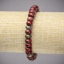 Elastisches Armband aus Naturstein Mookait-Jaspis, Durchmesser 8×5 mm ±, Länge 18 cm+