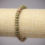 Elastisches Armband aus Natursteinen: Jaspis, Heliotrop und Unakit – glatte Rondellen, Durchmesser ca. 6×4 mm, Länge ca. 18 cm