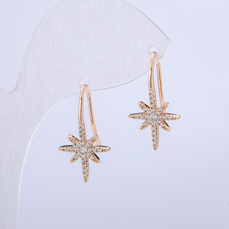 Ohrringe Xuping – 18K-Vergoldung mit weißen Strasssteinen, Durchmesser 22×12 mm +