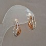 Ohrringe Xuping, 18K-Vergoldung, mit weißen Strasssteinen, Durchmesser 18 × 8 mm +