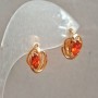 Ohrringe Xuping 18K-Vergoldung mit roten Kristallen, Durchmesser 10x14 mm +