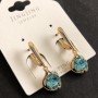 Ohrringe Xuping – 18K-Vergoldung mit blauen Kristallen, Durchmesser 10 × 26 mm +